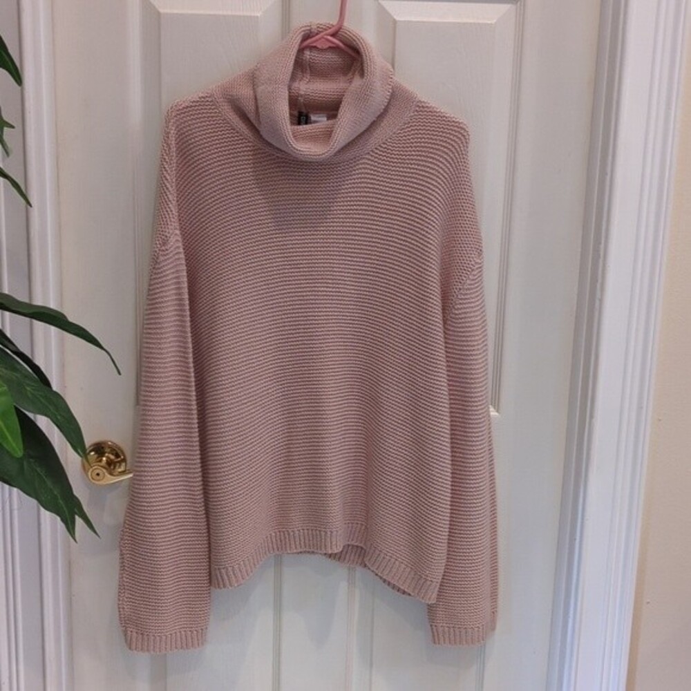 Divided Women's Blush Drop Shoulder Turtleneck Sweater Size Large